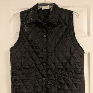 Vintage Kathy Ireland Lightweight Quilted Vest Black Size Medium